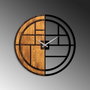 Wallity Reloj de pared decorativo de madera y metal Nogal y Negro